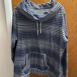 Made for Life Navy and White Striped Cowl Neck Sweater